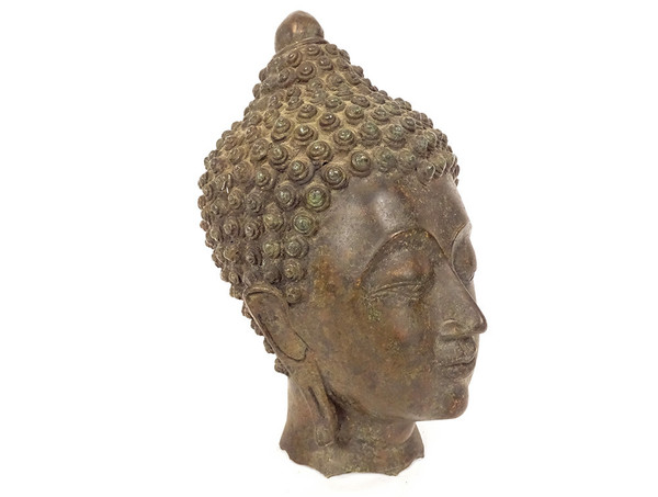 Bronze Sculpture Buddhist Statue Buddha Head Thailand XVIIth XVIIIth