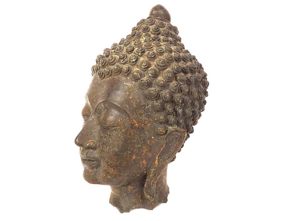 Bronze Sculpture Buddhist Statue Buddha Head Thailand XVIIth XVIIIth