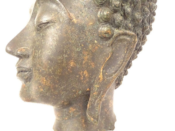 Bronze Sculpture Buddhist Statue Buddha Head Thailand XVIIth XVIIIth
