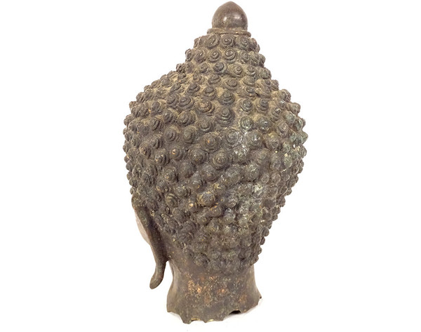 Bronze Sculpture Buddhist Statue Buddha Head Thailand XVIIth XVIIIth