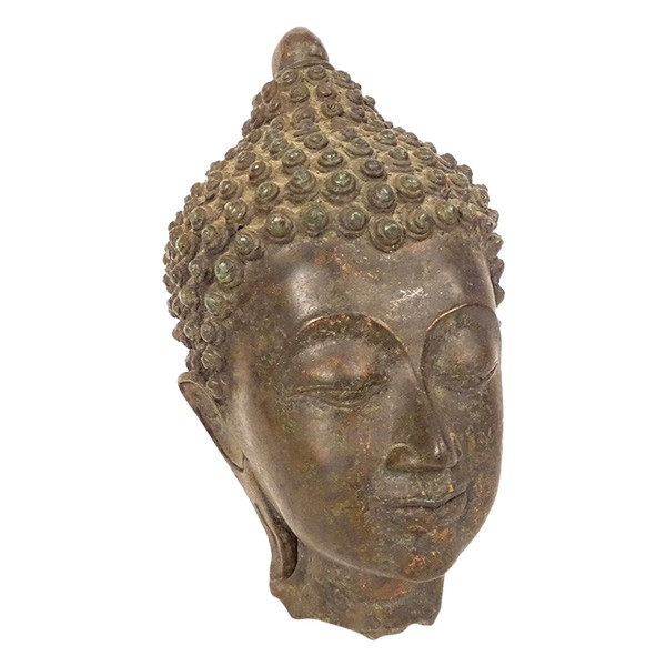 Bronze Sculpture Buddhist Statue Buddha Head Thailand XVIIth XVIIIth