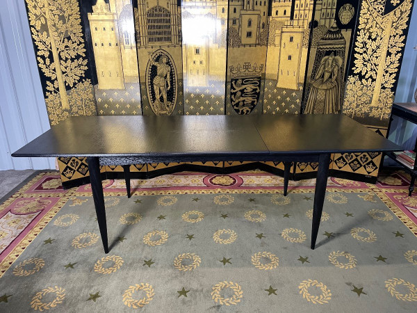 Napoleon III Scandinavian Blackened Wood Table