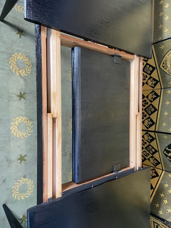 Napoleon III Scandinavian Blackened Wood Table