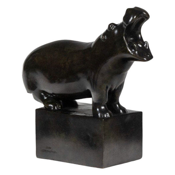 François Pompon. « Hippopotame », bronze, tirage de 2006.