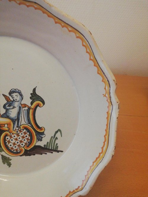 Earthenware plate: Nevers 18th century.