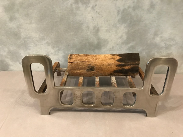 Beautiful chrome interior fireplace grill circa 1970