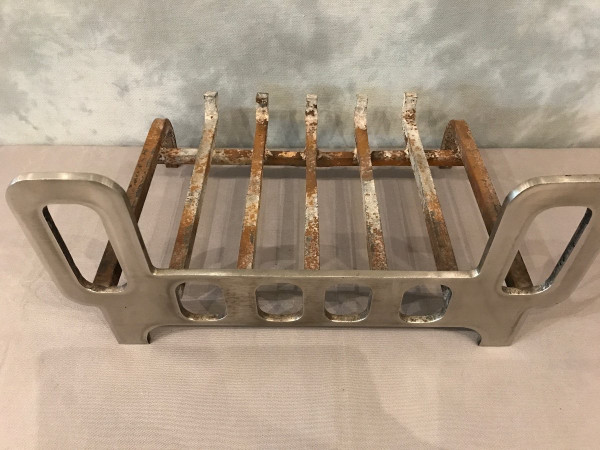 Beautiful chrome interior fireplace grill circa 1970
