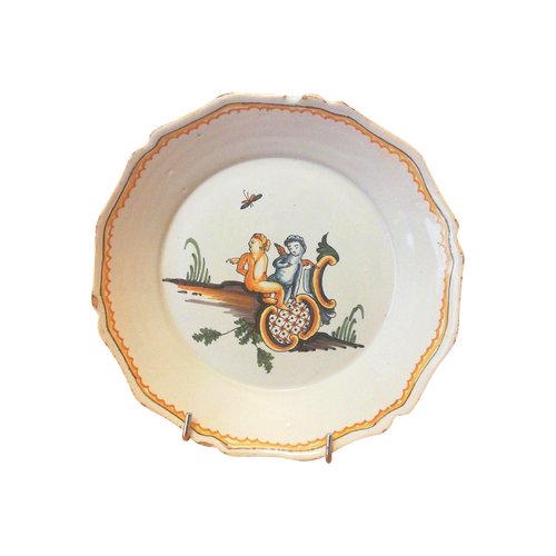 Earthenware plate: Nevers 18th century.