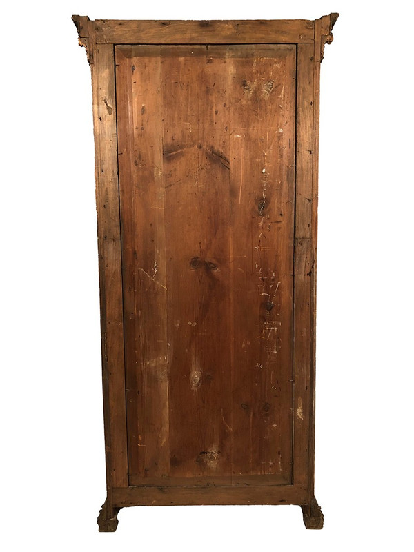 Vitrine en bois laqué bleu/vert, rechampi or, Italie XVIIIe-début XIXe