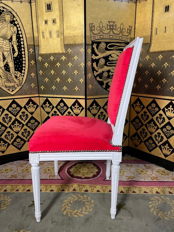 Suite di 6 sedie in stile Luigi XVI