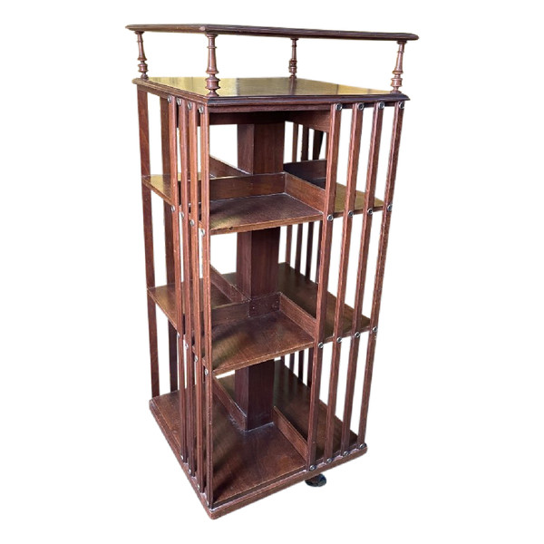 Walnut Revolving Bookcase