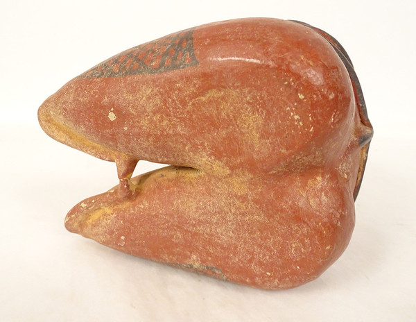 Pre-Columbian statuette emaciated seated man Nayarit Mexico terracotta