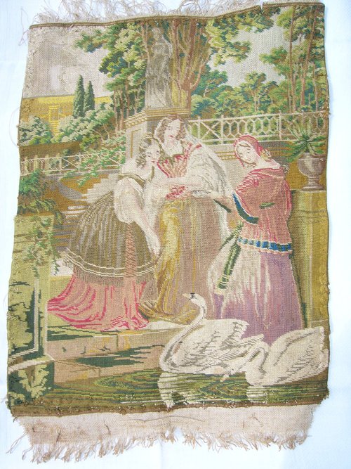 Needle-embroidered tapestry restoration period