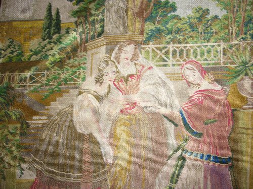 Periodo di restauro degli arazzi ricamati ad ago