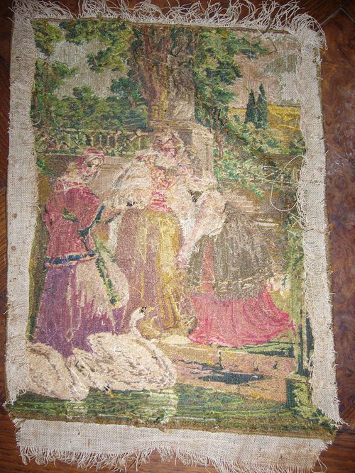 Periodo di restauro degli arazzi ricamati ad ago