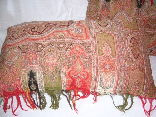 Pair of 19th century cashmere cushions