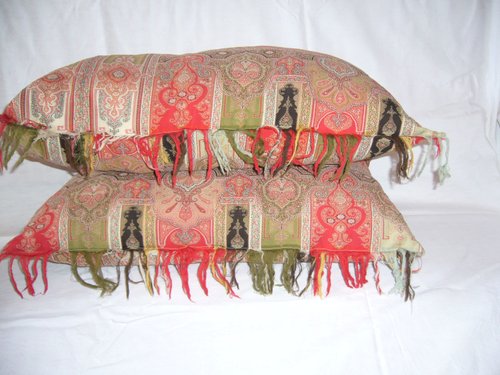 Pair of 19th century cashmere cushions