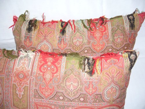 Pair of 19th century cashmere cushions