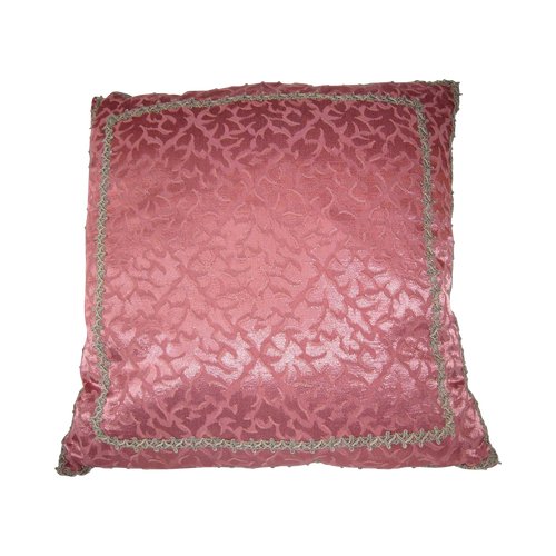 Damask and braid cushion