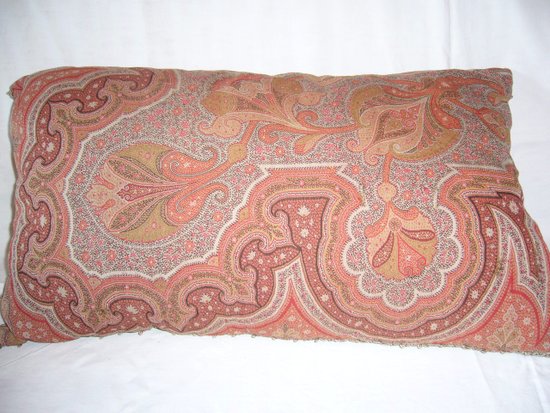 Coussin en cachemire du 19e siècle et son galon