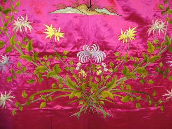 Chinese embroidered wall hanging circa 1900