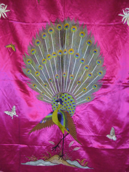 Chinese embroidered wall hanging circa 1900