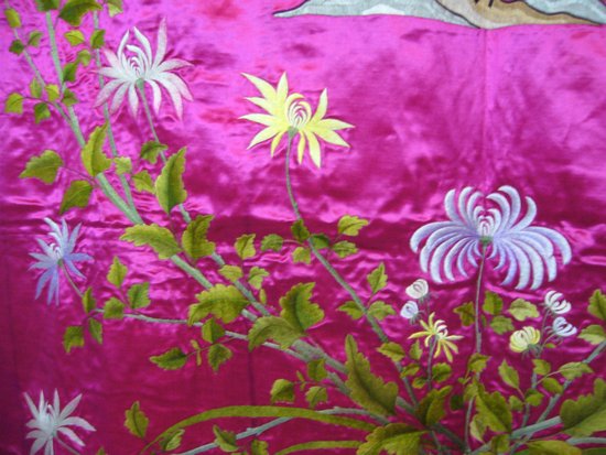 Chinese embroidered wall hanging circa 1900