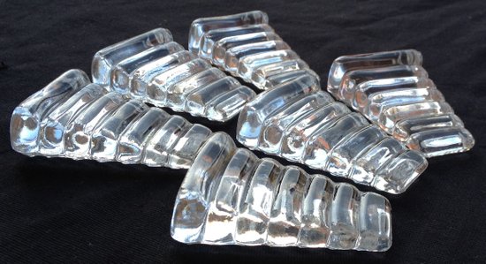 Rare 6 cale assiettes en cristal modèle Bambou Baccarat
