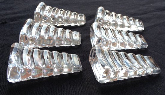 Rare 6 cale assiettes en cristal modèle Bambou Baccarat