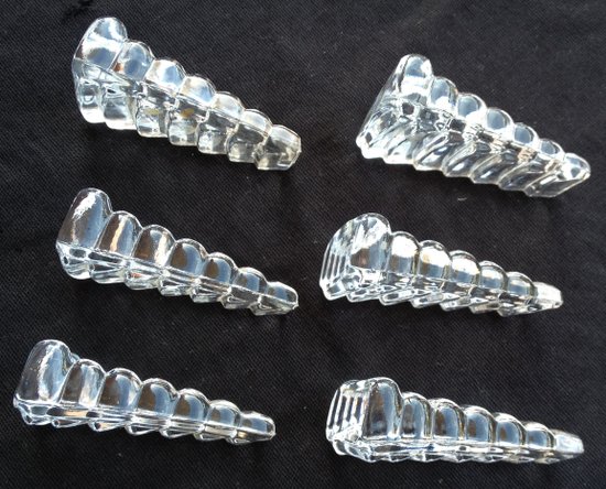 Rare 6 cale assiettes en cristal modèle Bambou Baccarat