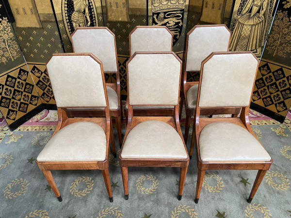 Suite Von 6 Stühlen Art Deco Epoche