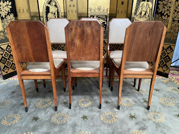 Suite Von 6 Stühlen Art Deco Epoche