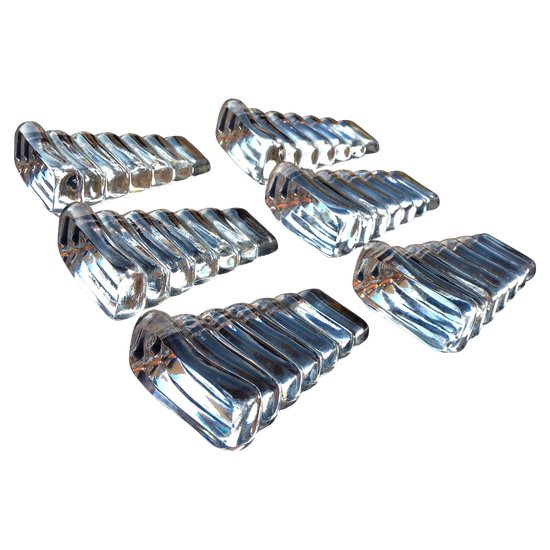Rare 6 cale assiettes en cristal modèle Bambou Baccarat