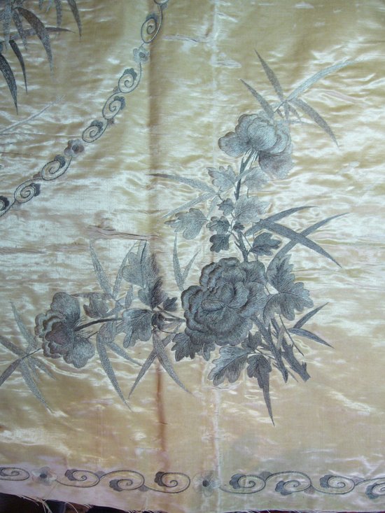 Chinesische gestickte Wandbehang des 19. Jahrhunderts