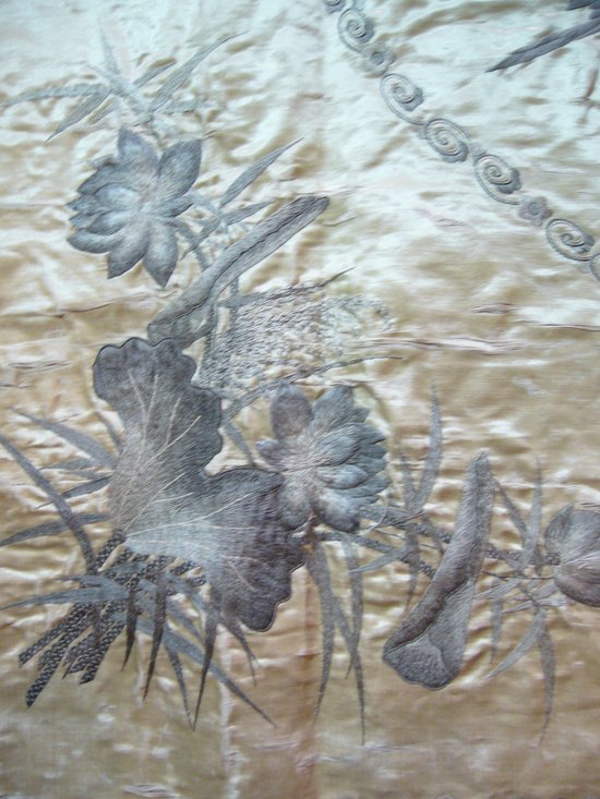 Chinesische gestickte Wandbehang des 19. Jahrhunderts