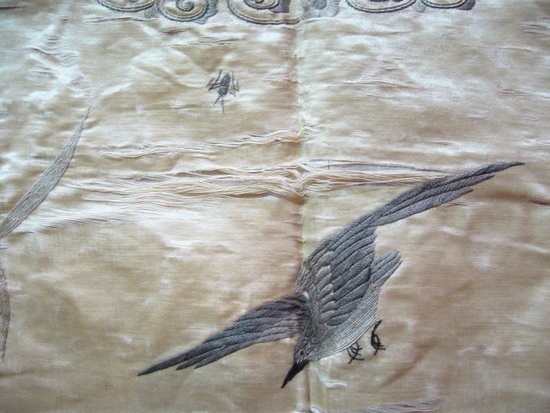 Chinesische gestickte Wandbehang des 19. Jahrhunderts