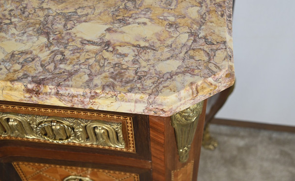 Cassettone in palissandro e amaranto, stile Luigi XV / Luigi XVI di Transizione – Fine XIX secolo