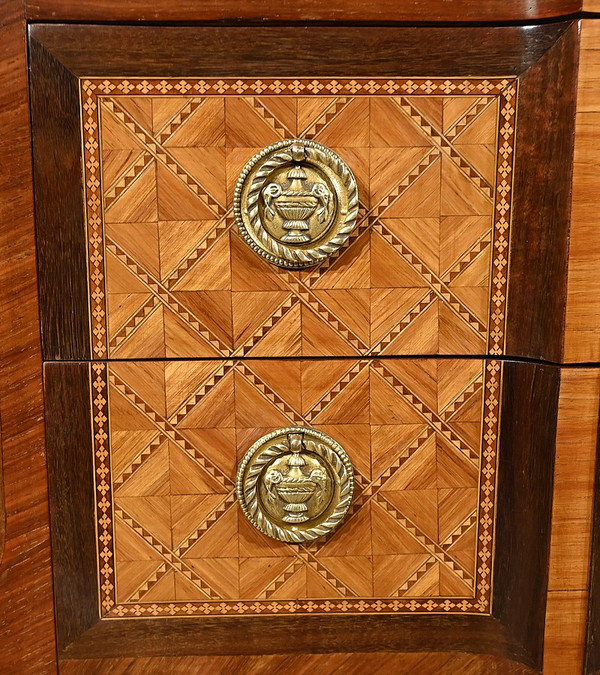 Cassettone in palissandro e amaranto, stile Luigi XV / Luigi XVI di Transizione – Fine XIX secolo