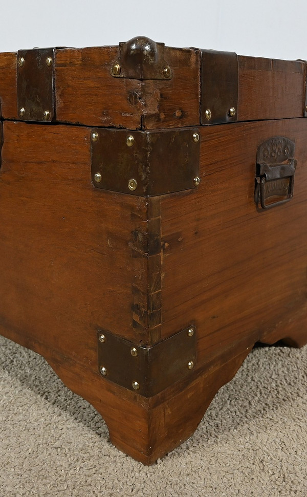 Baule marino in teak massiccio – Fine XIX secolo