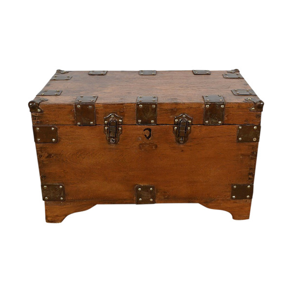Baule marino in teak massiccio – Fine XIX secolo