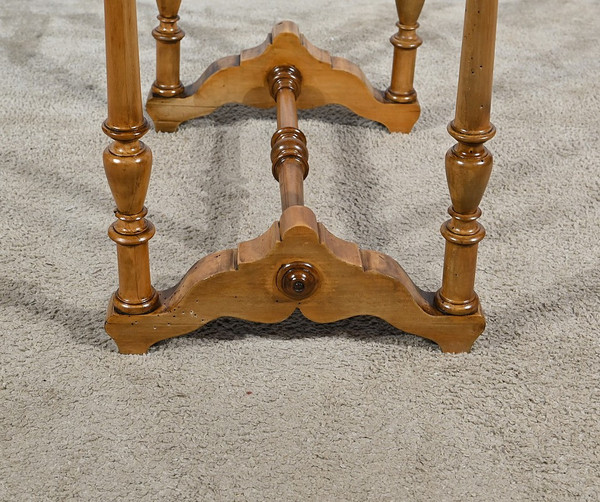 Rare Small Chiffonnière Table in Speckled Amboyna and Cherry, Louis Philippe period – 2nd part