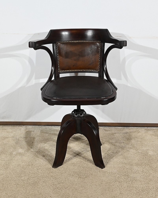 Fauteuil de Bureau Pivotant, en Hêtre teinté – 1940