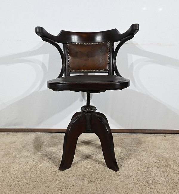 Fauteuil de Bureau Pivotant, en Hêtre teinté – 1940
