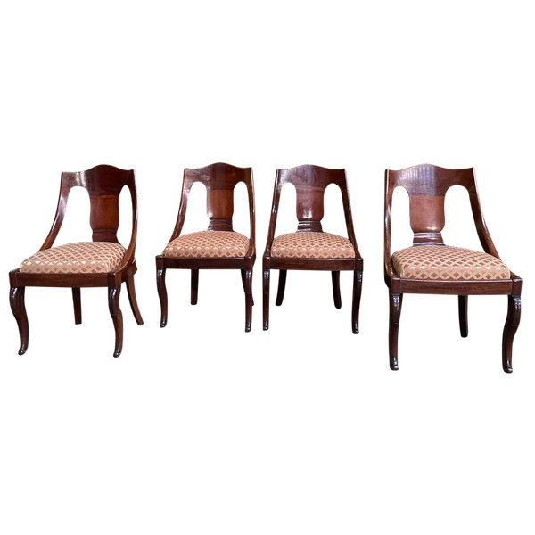 Suite De 4 Chaises Gondoles Empire