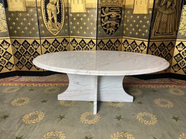 Table Basse Ovale En Marbre De Carrare