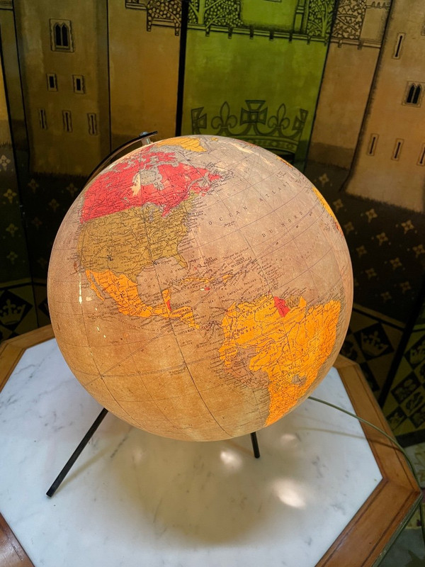Globe Terrestre - Mappemonde Verre 1960