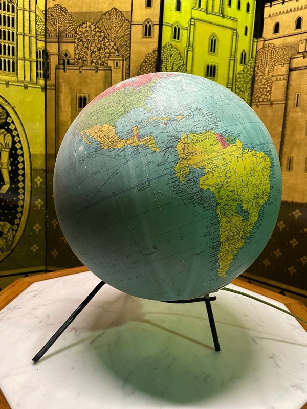 Globe Terrestre - Mappemonde Verre 1960