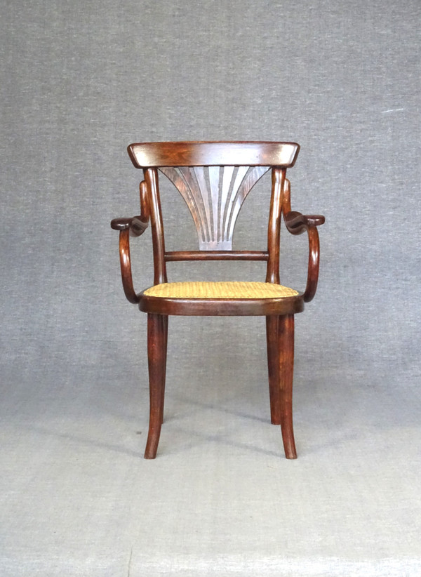 THONET Kindersessel Nr. 221, 1900, neues Geflecht