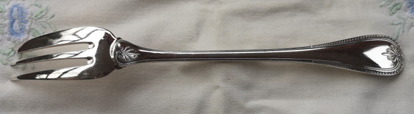 Silver-plated serving fork Malmaison model Christofle silverware