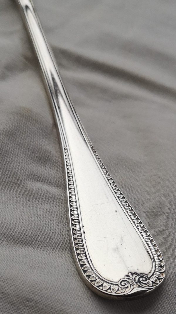Silver-plated serving fork Malmaison model Christofle silverware